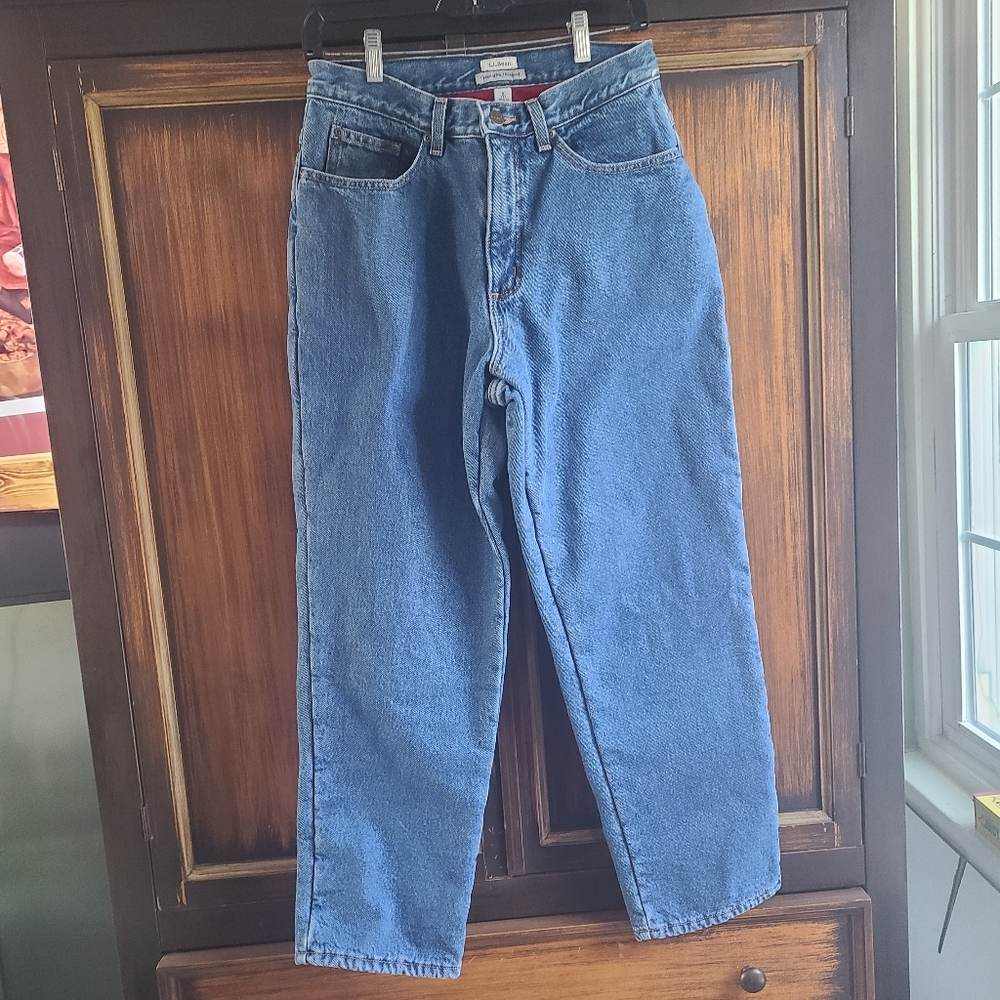 LL BEAN FLEECED JEANS 10P